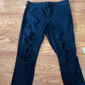Black ripped American Eagle jeans